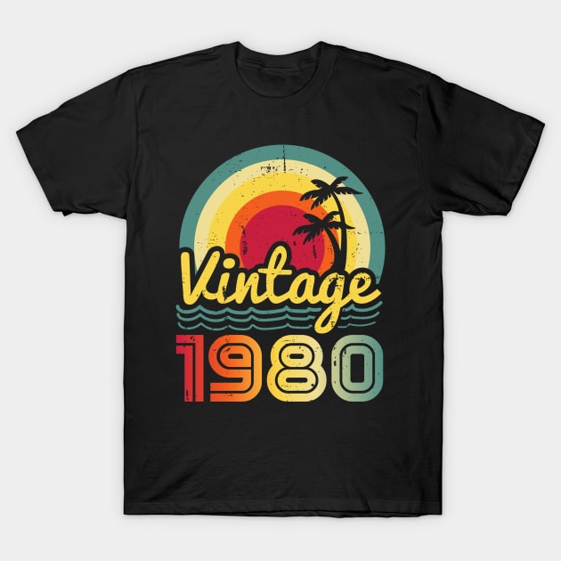 Vintage 1980 Made in 1980 43th birthday 43 years old Gift T-Shirt by Winter Magical Forest